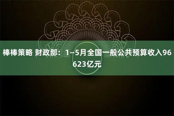 棒棒策略 财政部：1—5月全国一般公共预算收入96623亿元