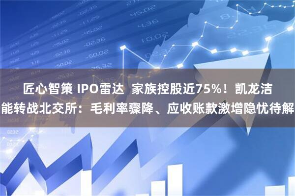 匠心智策 IPO雷达  家族控股近75%！凯龙洁能转战北交所：毛利率骤降、应收账款激增隐忧待解
